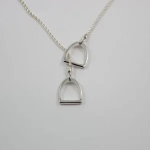 Sterling Silver Double Stirrup Pendant with Chain (Small)