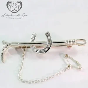 Sterling Silver Horseshoe & Cane Stock Pin