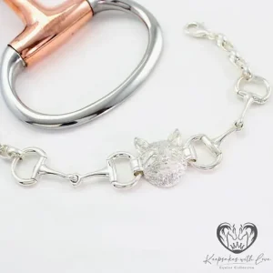 Sterling Silver Small Foxhead with Eggbutts Bracelet