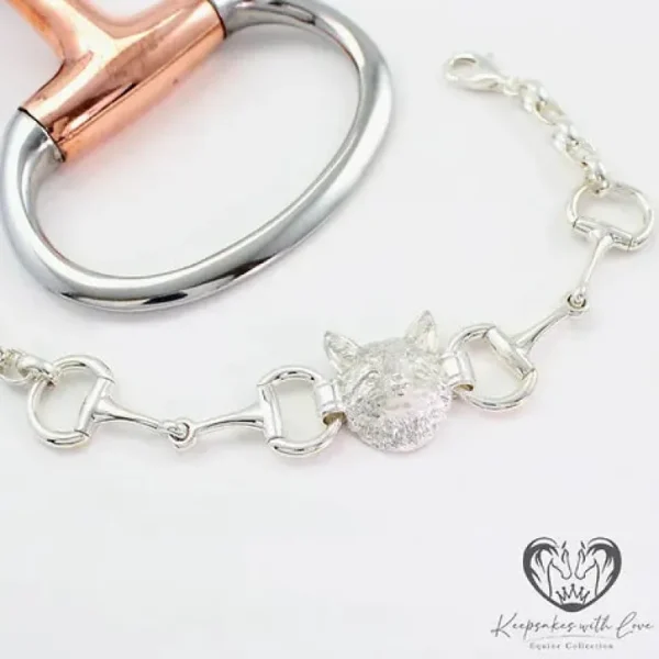 Sterling Silver Small Foxhead with Eggbutts Bracelet