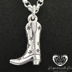 Sterling Silver Western Star Boot Pendant