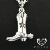 Sterling Silver Western Star Boot with Spur Pendant