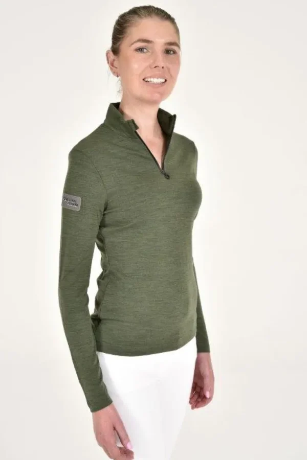 Tech Wool Half Zip - Forest Green