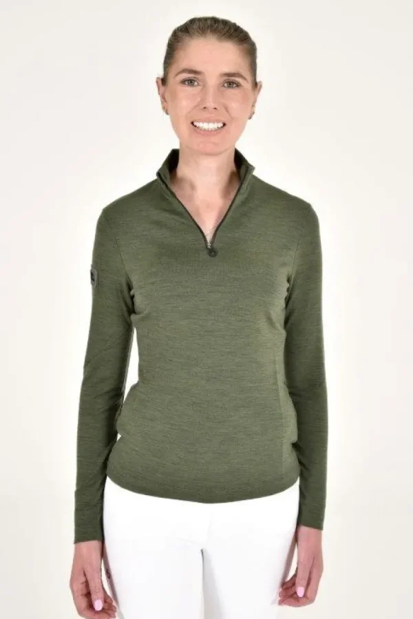 Tech Wool Half Zip - Forest Green