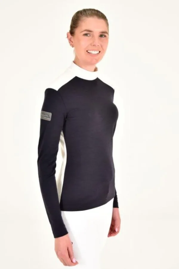 Tech Wool Training Turtleneck - Navy/Light Grey