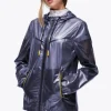 Waterproof Nylon Hooded Jacket - Navy