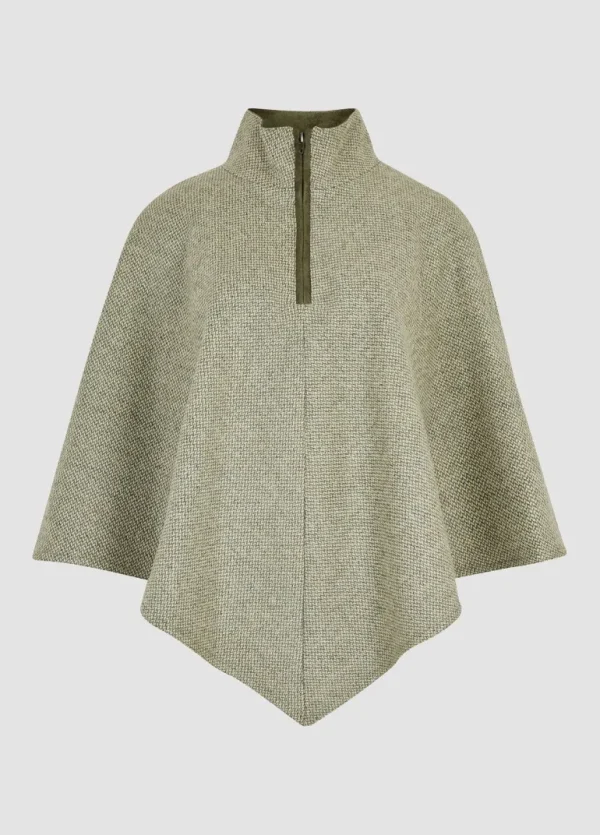 Whitebeam Tweed Poncho - Winter Moss