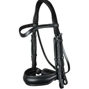 Working Matte Large Crank Noseband Double Bridle - Black