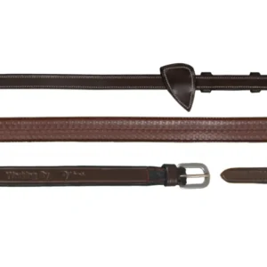 Working 5/8" Rubber Reins - Brown